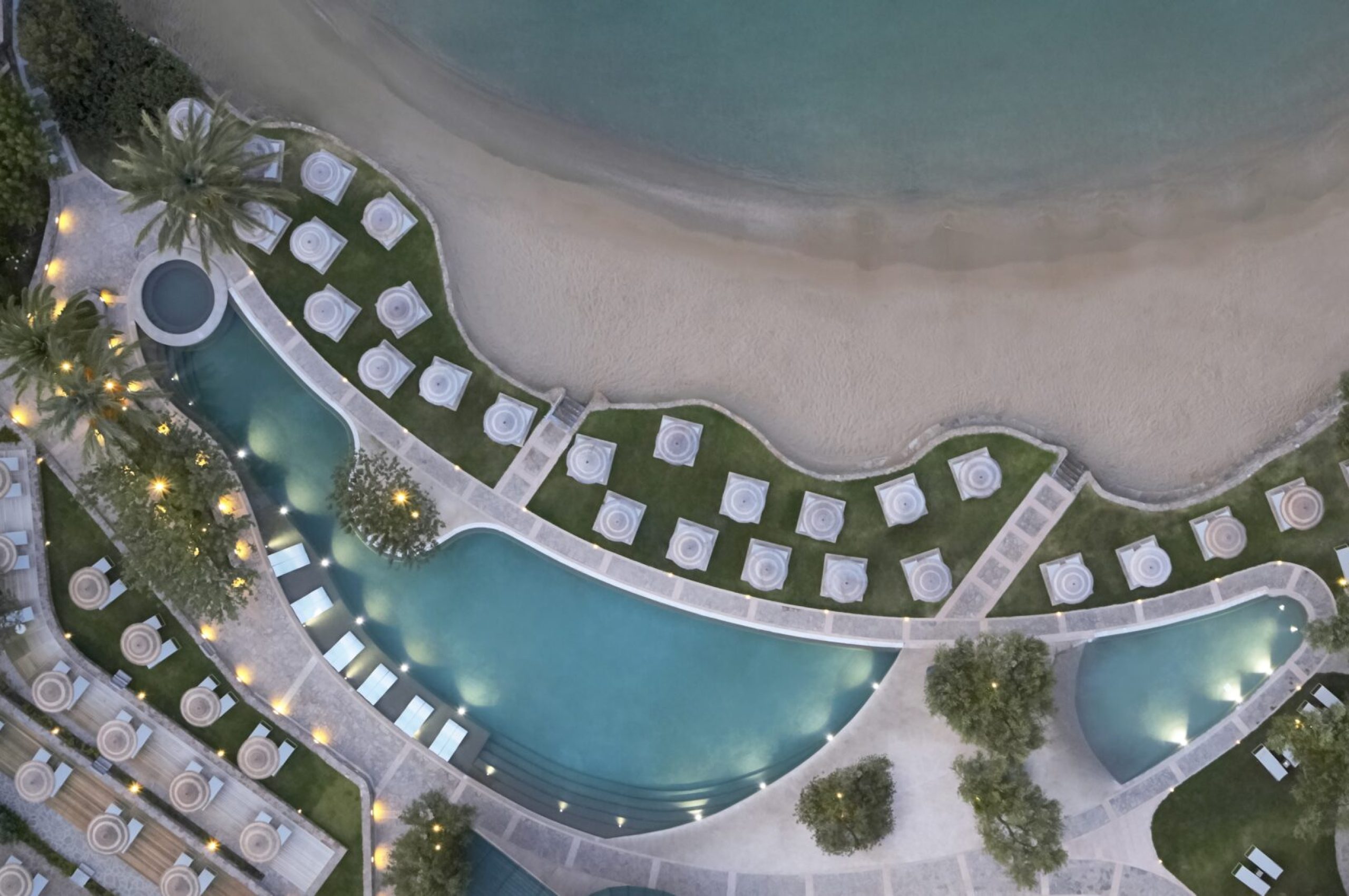 Pool by the private beach
